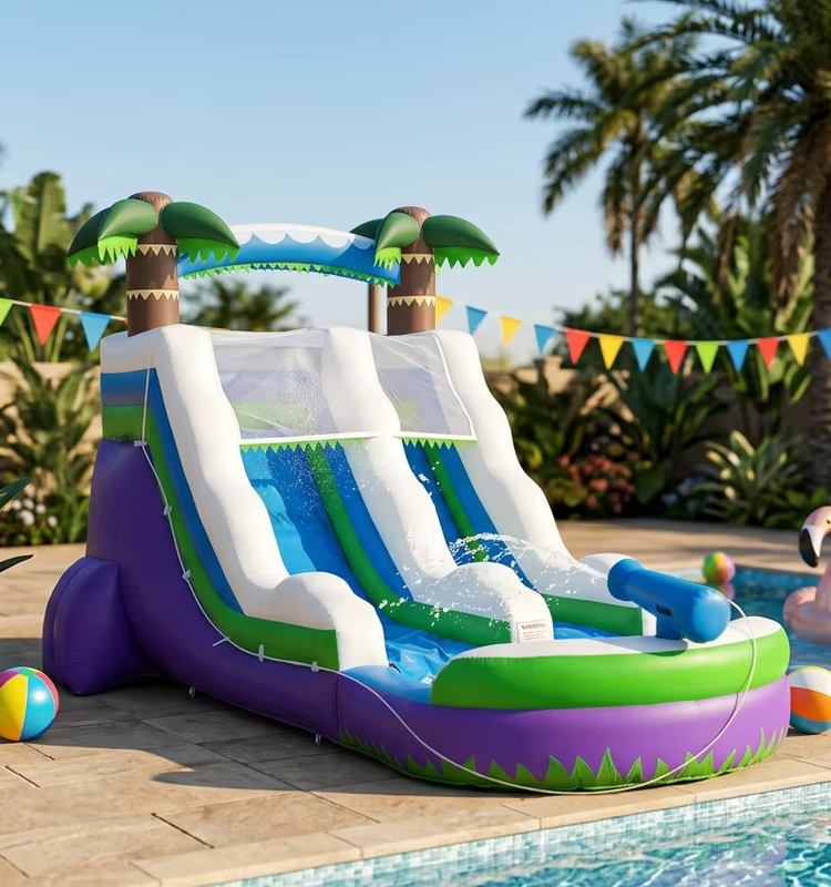 Inflatable Block Obstacle Course with Water
