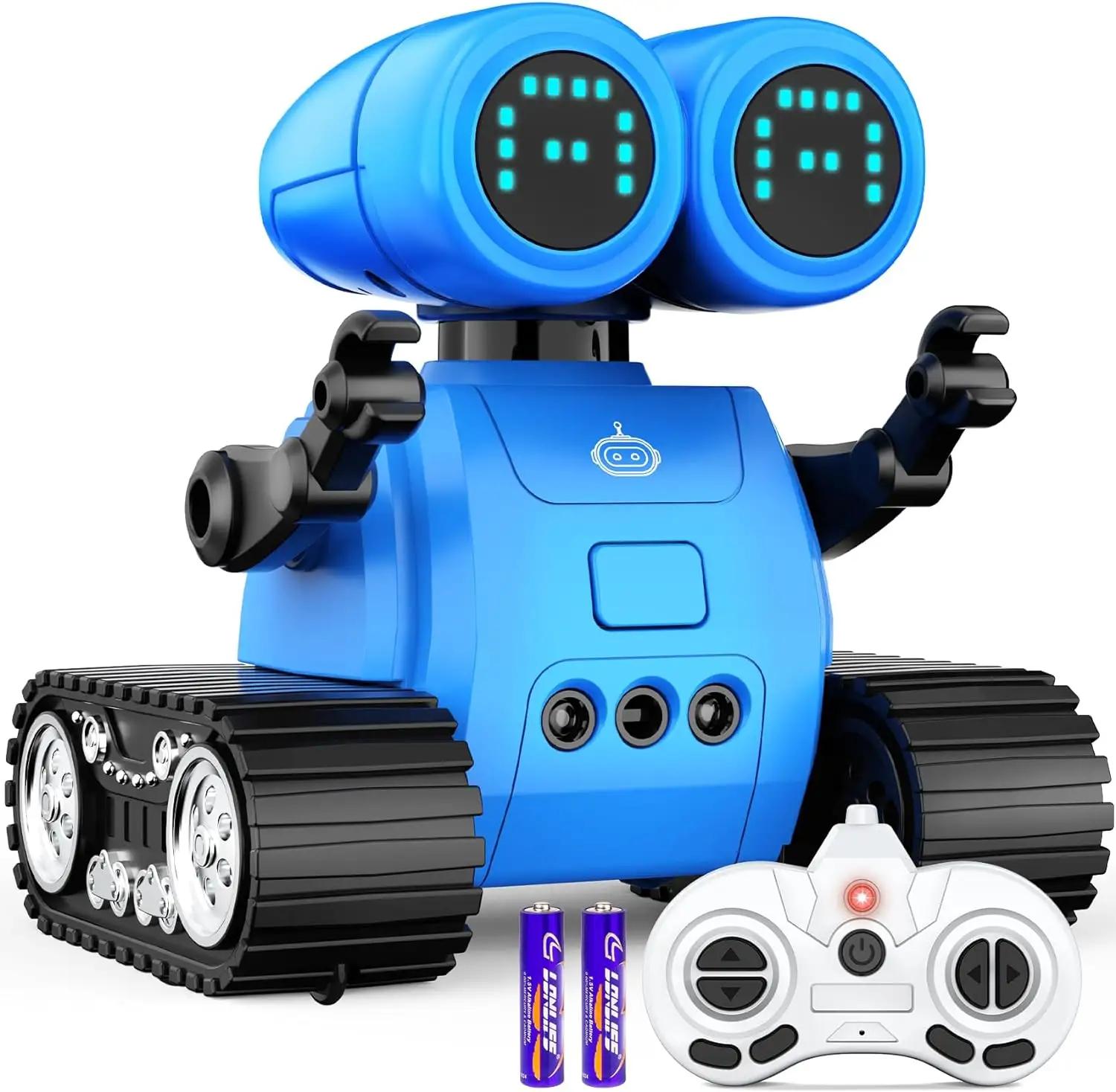 DWI Robot dengan fungsi Walkie-Talkie, sensor gerakan, kepala & lengan fleksibel, gerakan pemrograman, menari bergerak Multi Mode mata LED,