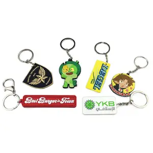 חברה מותאמת אישית לוגו צורת keyring חמוד cartoon בעלי החיים מכתב 2d 3D גומי רך PVC keychain