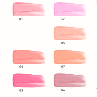 Fard à joues liquide en gros sous marque privée, applicateur éponge tête de champignon, teinte crème pour les joues, étui chromé argenté, maquillage en vrac