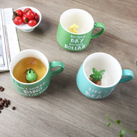 Mug Keramik Kartun Lucu dengan Gagang, Tahan Suhu Tinggi, Aman untuk Microwave, Desain Hewan 3D (Dinosaurus/Sloth), Cangkir Kopi Stylish