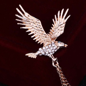 Moda Vintage Homens blazer Animal Águia Broche Jóias Decorativas Diy Strass Asa Terno Corsage Lapela Pin Broches Com Corrente - Product Image 5