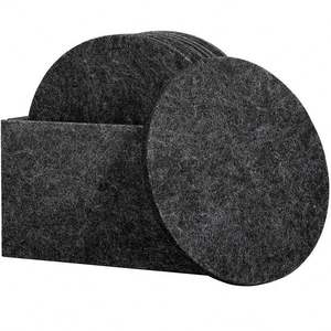 Promotion Eco-Friendly Round Grey Felt Coasters Dining <b>Table</b> <b>Protector</b> Pad Heat Resistant Cup Mat - Product Image 6