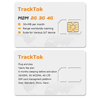 Carte SIM Internationale IoT 4G 3G 2G 30 Mo/Mois pendant Un An Itinérance Mondiale pour Traqueur GPS et Autres Appareils LTE/WCDMA/GSM
