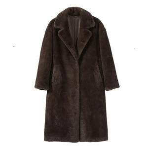 Nuovo Cappotto Lungo Invernale <span class=keywords><strong>da</strong></span> Donna in Pelliccia Sintetica Effetto <span class=keywords><strong>Visone</strong></span> - Product Image 1