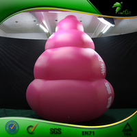 Modèle de caca gonflable géant personnalisé rose, ballon gonflable publicitaire en forme d'emoji de dessin animé pour la promotion de la marque/événement/fête/centre commercial