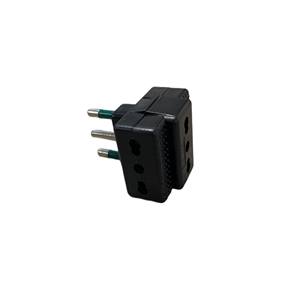 Adattatore Gloca a 3 Vie, Spina 16A Standard Italiano, Presa in Plastica Nera - Product Image 4