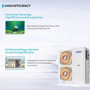Pompe à chaleur air-eau domestique Haier R290 DC 6 kW 8 kW 16 kW 32 kW 5 CV 150 L 200 L 250 L 300 L pour usage extérieur hôtelier et solaire - Product Image 3