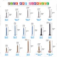 Kit d'assortiment de vis auto-perceuses mixtes et de vis autotaraudeuses de 320 pièces 16 types différents