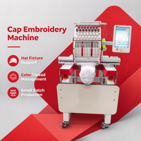 Machine à broder de précision pour chapeaux avec 12 aiguilles pour articles de coiffure professionnels