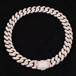 תכשיטי היפיופ מוצק כבד 22 מ "מ קושצייתי 925 כסף סטרלינג ורוד מצופה זהב מרומה שרשרת מעוטרת - Product Image 5