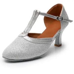 Новые женские латинские танцевальные туфли для взрослых на мягкой подошве, танцевальные туфли на высоком каблуке, женские современные танцевальные туфли
