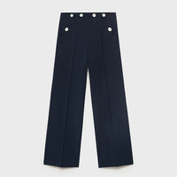 Pantalon de banlieue droit taille haute pour femmes avec fermeture éclair décontracté formel Joker Style poche décontracté jean à glissière