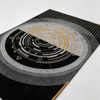 Tapis de prière en fibre de polyester tissé, motif abstrait noir moderne, prix de gros, pour usage domestique