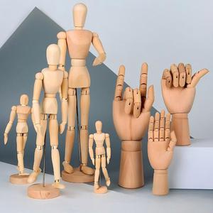 Mannequin d'artiste articulé en bois avec main mobile pour le dessin, l'esquisse et la référence artistique - Product Image 3