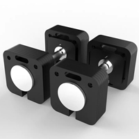 Ensemble d'haltères réglables 3-en-1, 32 kg, plaques en acier à intervale de 1 kg, se transforme en kettlebell et barre pour entraînement de fitness en salle de sport