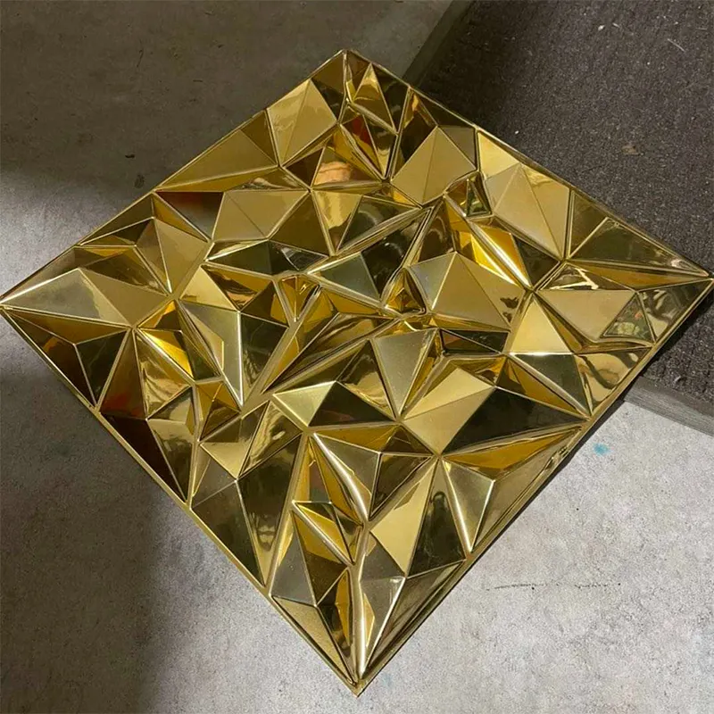 Großhandel Farbe wasserdicht PVC Kunst Tapete/Wand beschichtung Innen Gold Diamant Dekoration PVC 3D Wand platte