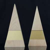 Trophée en bois personnalisé avec plaque métallique, forme triangulaire, trophées en bois pour récompenses