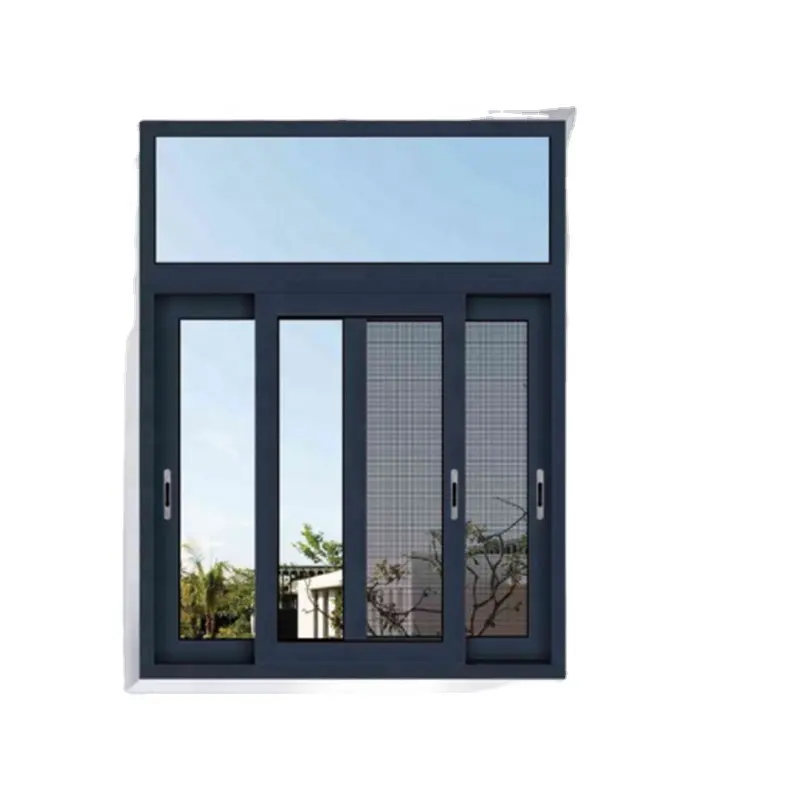 Imagen ventana corredera de vidrio de doble capa con diseño simple