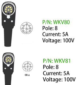 Conector Circular M16 de 8 Pines <span class=keywords><strong>WKV</strong></span> 81 (100V) Hembra con Terminales de Soldadura IP40, Conector de Aviación Redondo, Disponible en Stock, Fábrica China - Product Image 4