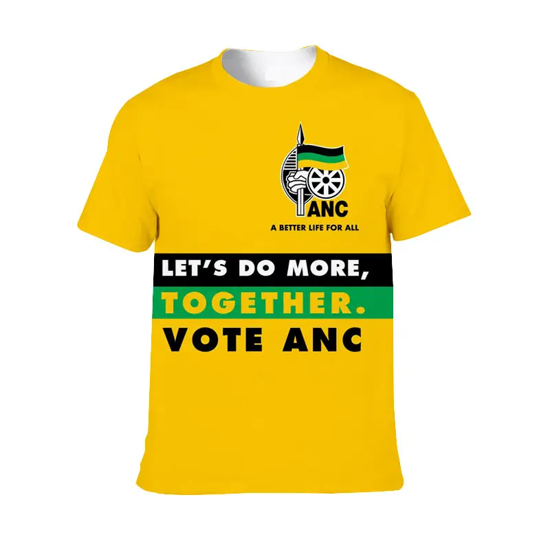 Huiyi Promotionele Verkiezingscampagne Zuid-Afrika T Shirt Polyester Sublimatie Zuid-Afrika Anc T-Shirt Voor Verkiezing