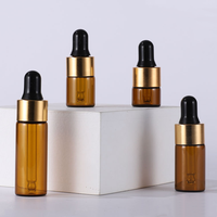 Flacons compte-gouttes en verre WOGU Amber pour échantillons, 1ml, 2ml, 3ml, 5ml, pour huile capillaire, emballage cosmétique, huile essentielle