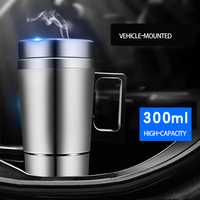 Bouilloire électrique intelligente 12V populaire et créative pour voiture, en acier inoxydable, avec chargeur de voiture, tasse de voyage chauffante