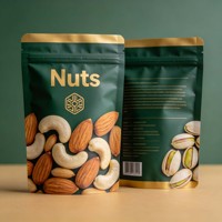 Sachet Doypack Brillant Personnalisé avec Logo pour Emballage Souple Refermable de Noix et Snacks, avec Fermeture Éclair Réutilisable et Fenêtre