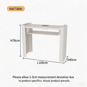 Ensemble table et chaise de style crème pour salon de manucure avec collecteur de poussière intégré et station de manucure avec prise électrique - Product Image 3