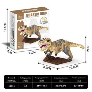 New Micro hạt xây dựng khối Bộ khủng long loạt Tyrannosaurus pterosaur Đồ chơi giáo dục thả vận chuyển bán buôn - Product Image 6