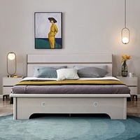 126101 Quanu vente en gros meubles de chambre mdoern lit simple au design simple avec rangement lit double pour adultes