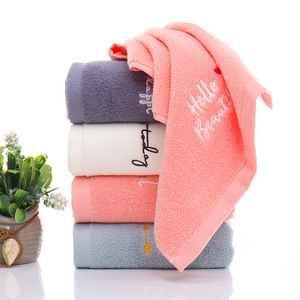 Kim Ryan Pure Cotton Face Towels 35x75cm Embroidered <b>Letters</b> Soft Absorbent Household Towels for Adults Men - Product Image 3