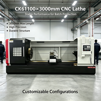Tour CNC horizontal CK61100 de fabrication directe, banc de 3000 mm, alésage de broche large, machine CNC robuste pour l'acier et le fonte.