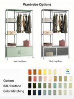 Porte-manteau et porte-chapeaux moderne en acier de style ouvert avec hauteur réglable, meuble de rangement pour salon et chambre à coucher