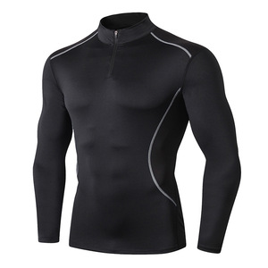 <b>Men's</b> New <b>Long</b> <b>Sleeve</b> <b>Gym</b> Compression Shirt Quick Dry Fleece <b>Top</b> for Outdoor Running Basketball Training in Winter - Product Image 1