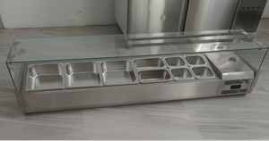 Mesa Refrigerada <span class=keywords><strong>de</strong></span> Preparación <span class=keywords><strong>de</strong></span> Sándwiches <span class=keywords><strong>de</strong></span> Acero Inoxidable 201, Duradera, con Enfriamiento Estático, Eficiencia Energética A++, para Pizzería - Product Image 3