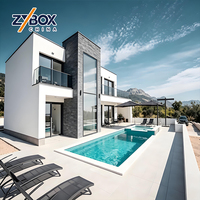 Villa préfabriquée moderne de luxe à deux étages, 4 chambres, 1 cuisine, structure en acier léger, maison modulaire moderne, vente chaude 2026-2027