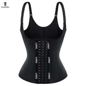 Adjustable Strap Slimming Belt Women's Full Latex Tummy Control Waist Trainer Body Shaper Plus Size Colombia Girdle With Vest