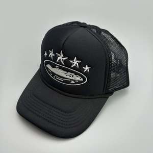 High Quality Fashion 5 Panels Baseball Cap With Rope Trucker Hat Star Embroidered Mesh Hat - Product Image 4