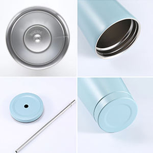 Vente en gros de gobelets isothermes en métal de 500 ml avec couvercle doré, personnalisables avec logo, avec couvercle à paille - Product Image 2