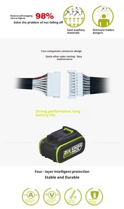 Llave Eléctrica WU279 de Alto Torque con Batería de Litio, Herramienta de Carga Específica para Trabajadores de la Construcción, Pistola de Aire - Product Image 3