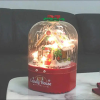 Rotation de décorations de noël boîte à musique bloc de construction ensemble jouets arbre de noël Claus maison minifigs jouets de noël pour les enfants