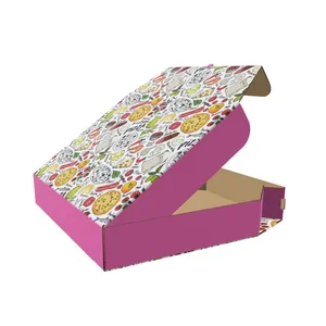 定制印刷标志彩色7 14,16英寸炸鸡薯条汉堡纸箱包装波纹披萨盒/