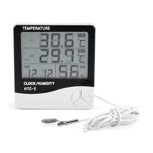 Medidor Electrónico de Temperatura y Humedad Interior de Alta Precisión <span class=keywords><strong>HTC</strong></span>-1, Termómetro e Higrómetro para el Hogar, Reloj Despertador con Temporizador - Product Image 2