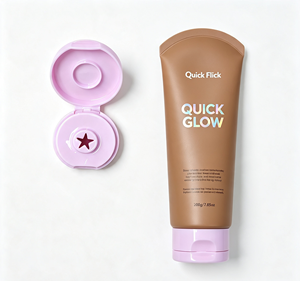 Tubo de PE con Boquilla en Forma de Estrella y Tapa Abatible, Envase Cosmético Vacío para Crema Bronceadora y Loción Corporal, Admite Impresión Personalizada - Product Image 1