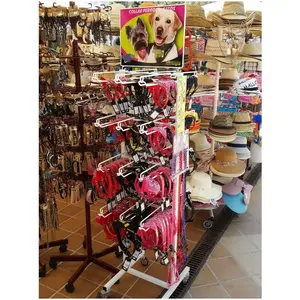 Pet shop retail pet accessories display rack for dog collar
