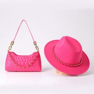 Venta al por Mayor 2023, Nuevo Diseño, Conjunto de Sombrero Fedora Blanco y Bolso para Mujer - Product Image 4