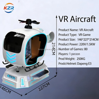 Salle d'expérience de jeu de tir en VR avec hélicoptère, équipement de divertissement de réalité virtuelle personnalisé pour petits avions dynamiques.