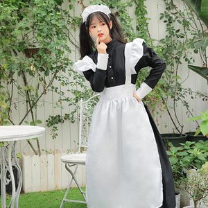 Tenue de demoiselle d'honneur classique noire et blanche, vêtements longs pour femmes, costume de style Lolita pour cosplay, vêtements de scène, printemps 2025 - Product Image 1