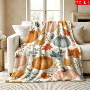 Assorted Print Christmas Citrus Flannel <b>Blanket</b> Throw <b>Blanket</b> Nap <b>Blanket</b> Holiday Decor Festive Fade Resistant Lightweight - Product Image 3